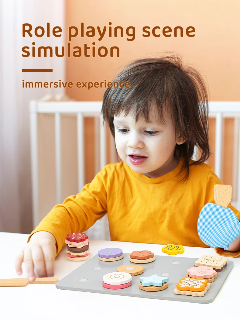 Hölzerne Küche, Rollenspiel-Set, Montessori-Simulationsplatten, Geschirr, Zubehör, Küchenspielset, Spielzeug für Kleinkinder, Geschenke ab 3 Jahren – Detail 31