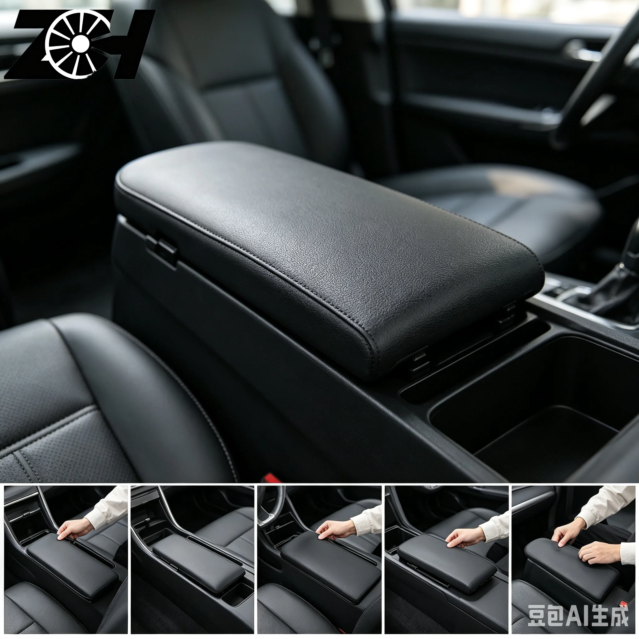 Car Leather Center Console Armrest Covers Fit for 99-04 Volkswagen VW Golf Jetta Bora Mark 4 GTI R32 8Z259