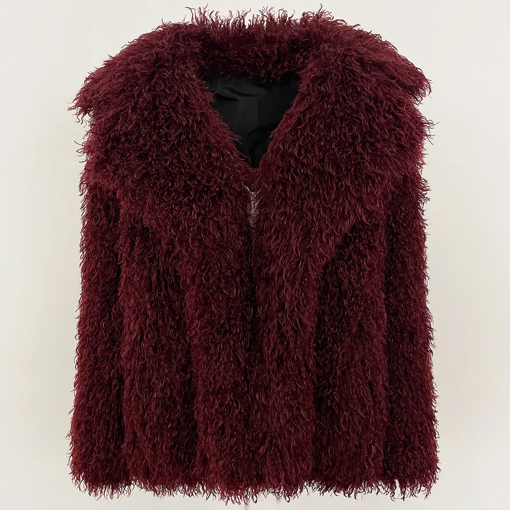 Eco-friendly Faux Fur Jacket Artificial Fur Coat Fluffy Fur Fashion Long Sleeve Warm Female Chic Outerwear Women's Faux Fur Coat