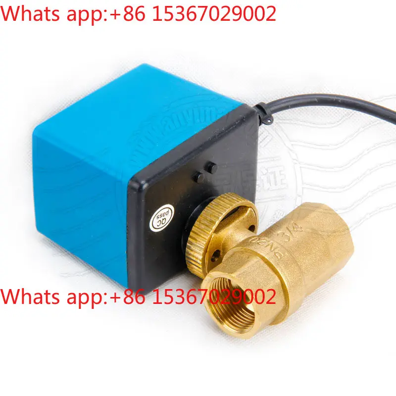 Electric ball valve two-way central air conditioning floor heater coil brass blue and green color random delivery