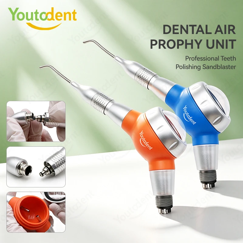 Dental Air Polisher Prophy Jet Handpiece 4 Holes Teeth Whitening Sandblaster 3 Colors Dental Teeth Polishing Tool