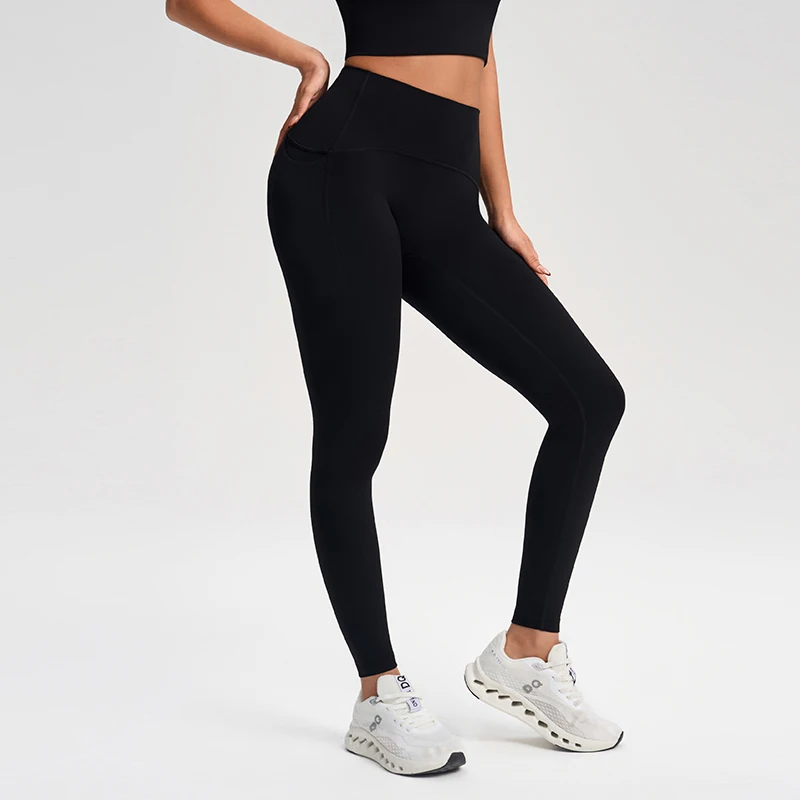 High Waist Yoga Pants, Cropped Fitness Cycling Leggings for Women, Tummy Control & Butt Lifting Running Tights with Pockets