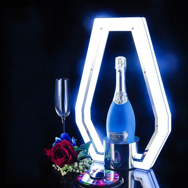 GlowBar Rechargeable Color Flashing Wine Bottle Presenter Champagne Glorifier Display VIP Service Tray For NightClub Party Loung