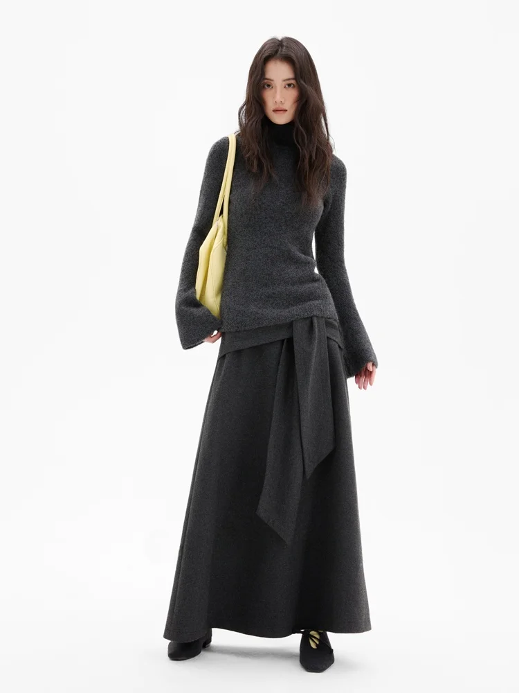 

LION Faionable осенне-зимний свитер Bell Sve с высоким воротником, женский трикотаж Ele Sle Long Sve, повседневная одежда