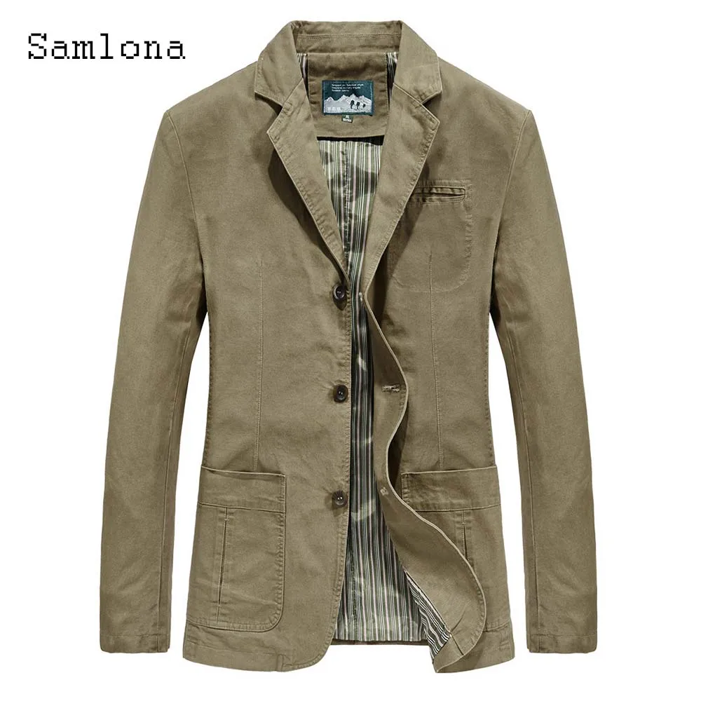 Men Fashion Leisure Jacket European Style 2023 Autumn Winter Classic Stand Pocket Jackets Long Trench Coats Khaki Tops Outerwear