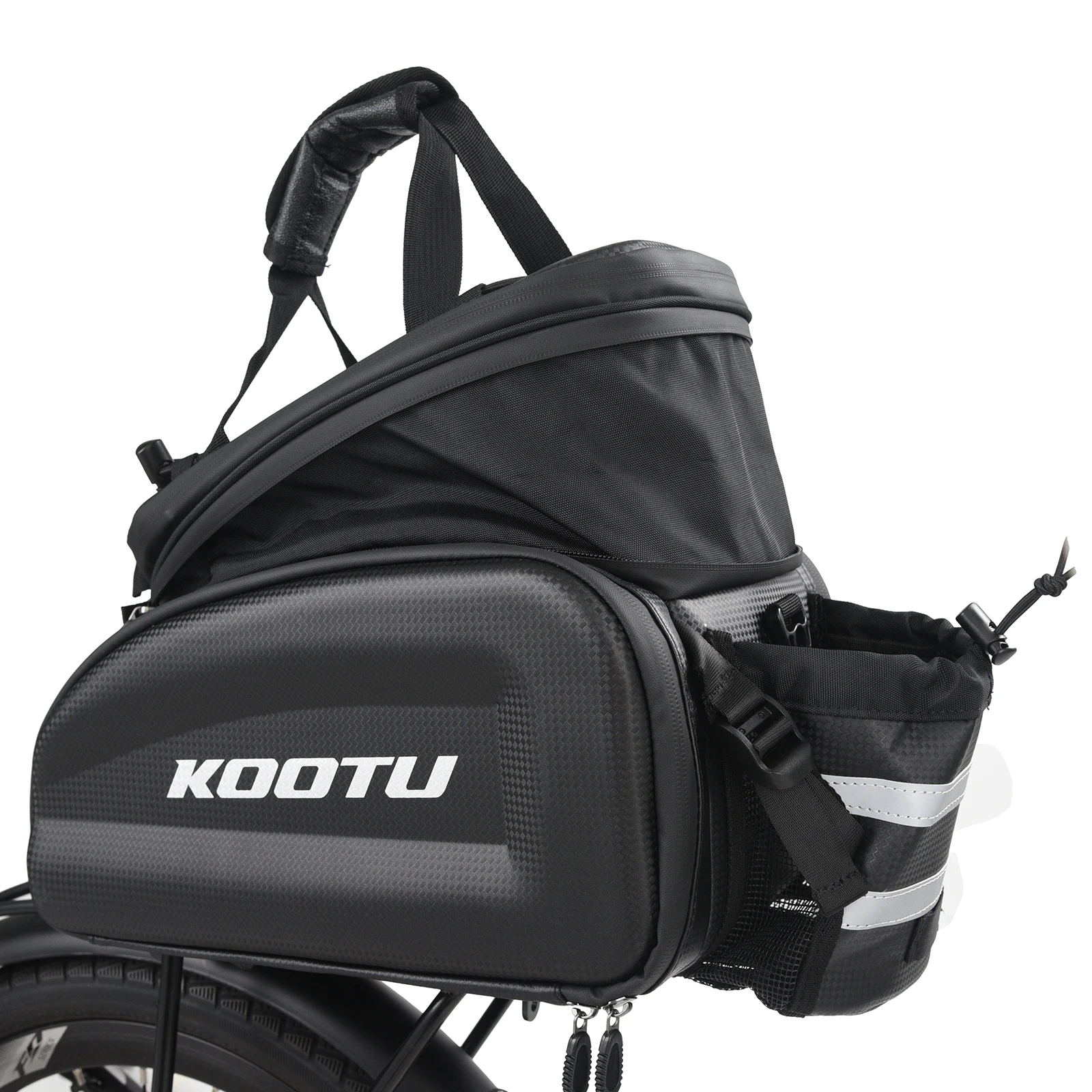 Hard Shell Bicycle Trunk Bag Rear Saddle Pannier Bag for Mountain Bike Traveling Luggage Bag 35L Bike Rear Rack Bag for Travel