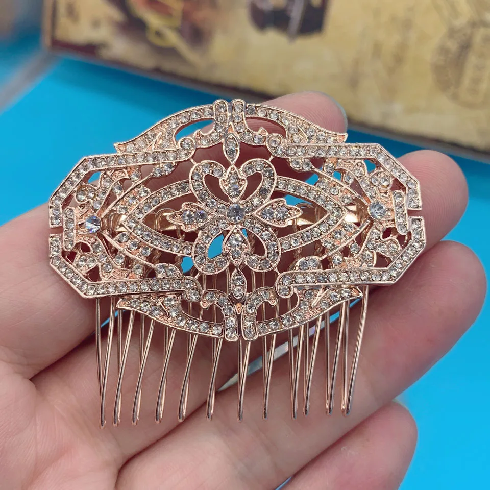 Zlxgirl Fashion Women Hair Accessories Flower Hairpins Tiara Women Bridal Head bijouxfor Gifts Colar hair Combs Bijoux