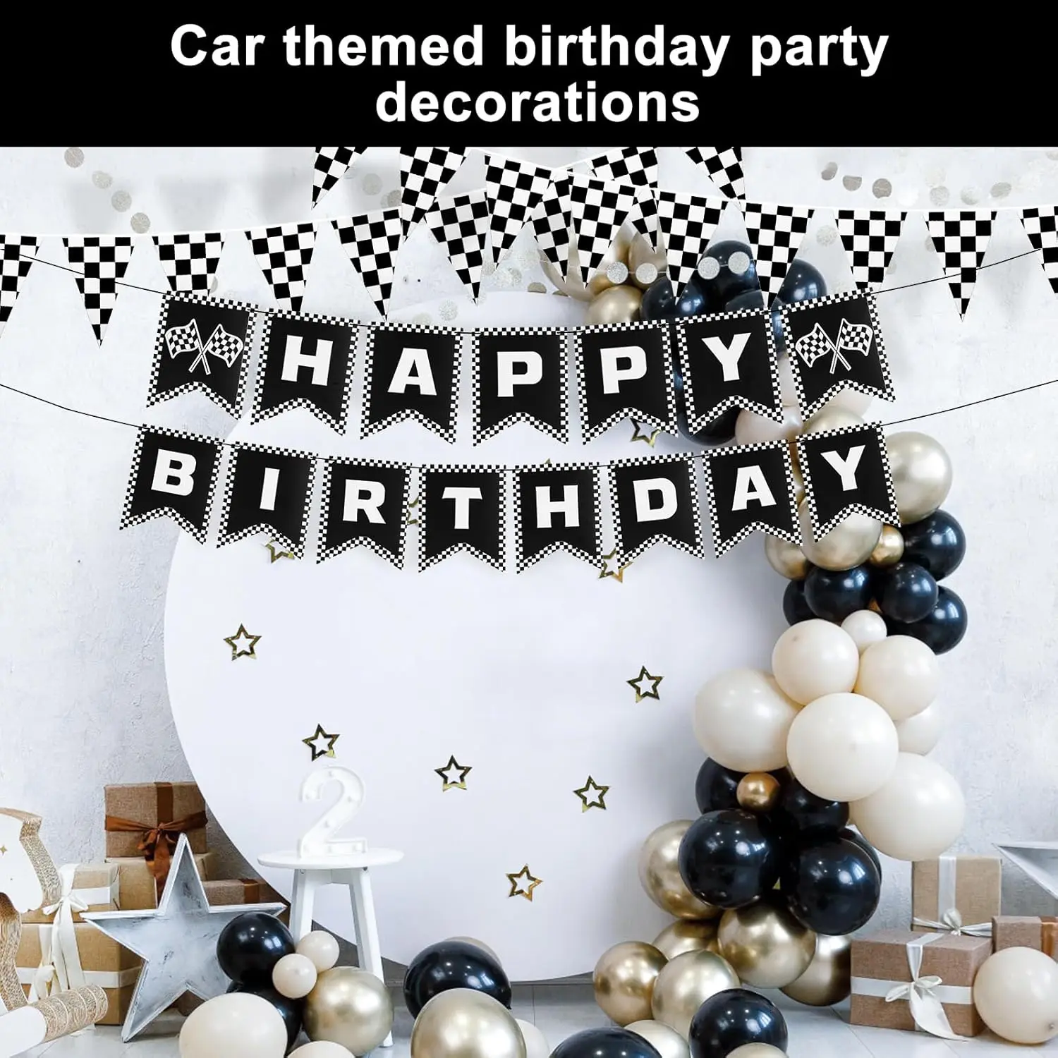 Racing Wimpel Banner Rennwagen Geburtstag Dekor Party Flagge Banner Wimpelkette Wimpel Girlande Flagge Kinder Party Gefälligkeiten Hängezubehör – Detail 7