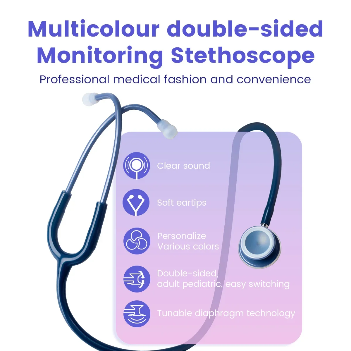 Professional Medical Double Head Stethoscope Household Multifunctional Double Diaphragm Frequency Estetoscopio médico For Doctor