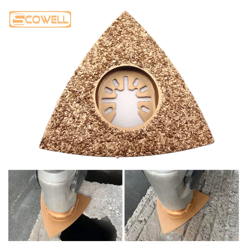 Multi Tool Carbide Grits Blades For Tile Grout Remove Tile Edge Eater Cutting Diamond Concrete Grinding Oscillating Saw Blade