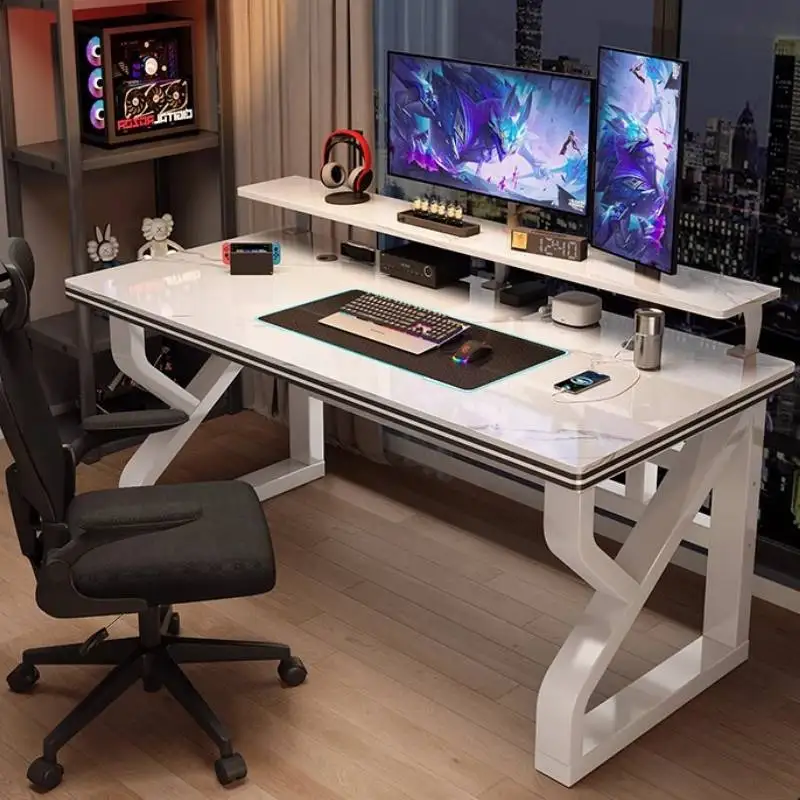 

Modern Metal Shelf Computer Desks Elegant Design Bedroom Notebook Gaming Desk Reading Wooden Mesa Ordenador Office Furniture