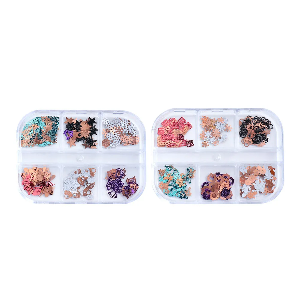 

2 Boxes Christmas Decor Computer Nail Stickers Beauty Manicure Ornament Diamond Decal Miss