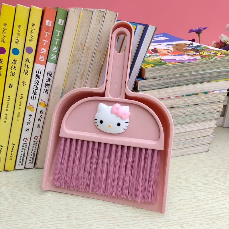 

Hello Kitty Desktop Broom Set Kawaii Anime Children Toy Girl Gift Home Desktop Decoration Sorting Women Accessories Wholesale