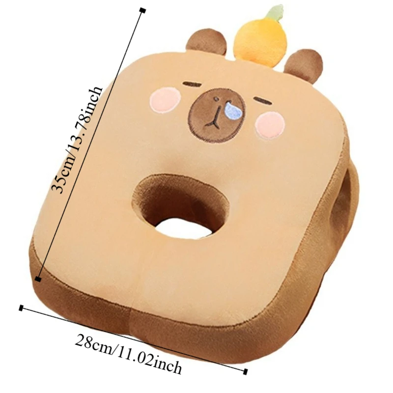 Double-sided Capybara Office Nap Pillow Super Soft Plush&Ice Silk Hand Warmer Pillow Keep Warm Stuffed Capybara Neck Pillow