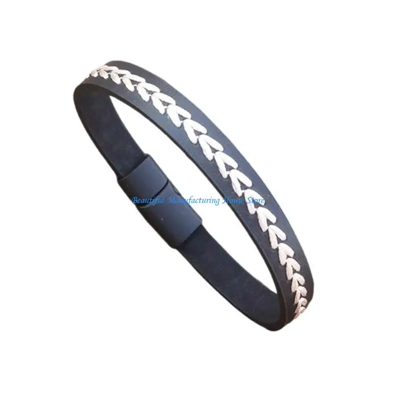

E56A Clasp Handchain Leather Braided Bracelet Accessories for Men and Women