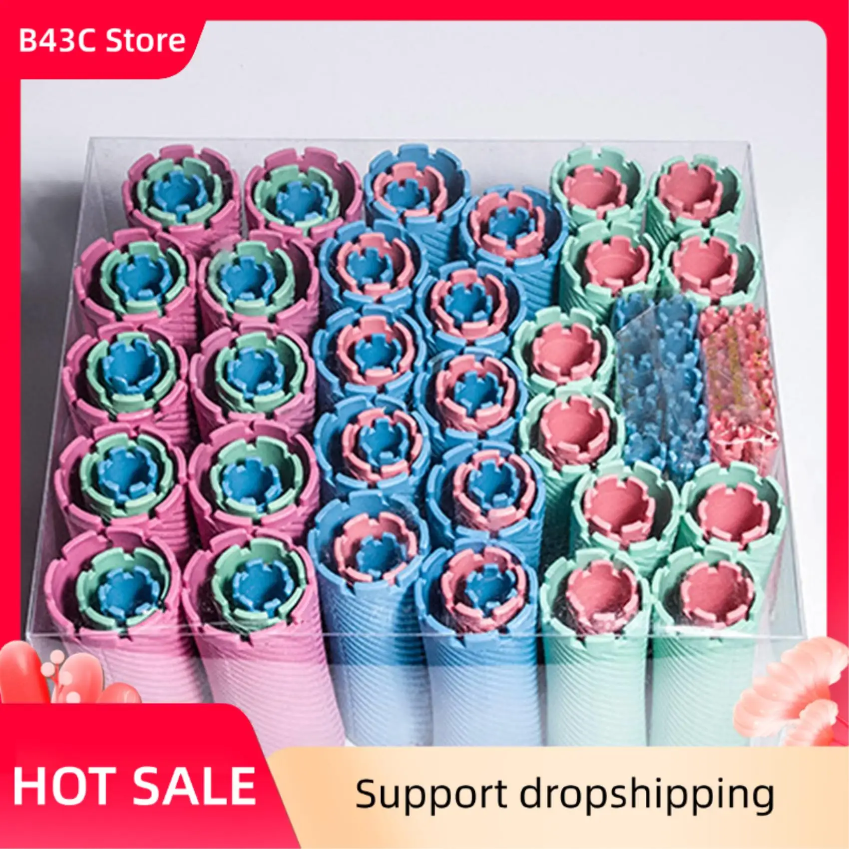 

B43C 200Pcs/Set 10 Sizes Hair Perm Rods Kit Cold Permanent Bar Curlers Rollers Set Wave Corn Hair Maker Styling