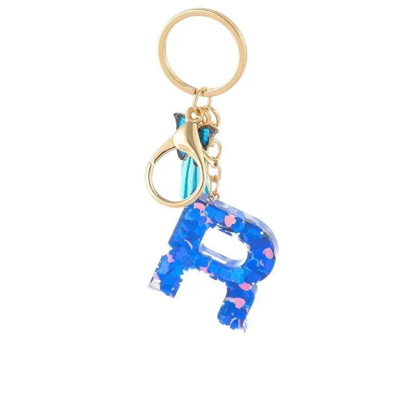 Custom Blue Butterfly Keychain, Personalized Gift