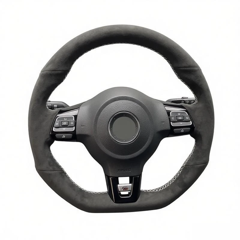 Car Steering Wheel Cover Braid Suede for Volkswagen Golf 6 GTI MK6 VW Polo GTI Scirocco R Passat CC R-Line 2010 Car Interior