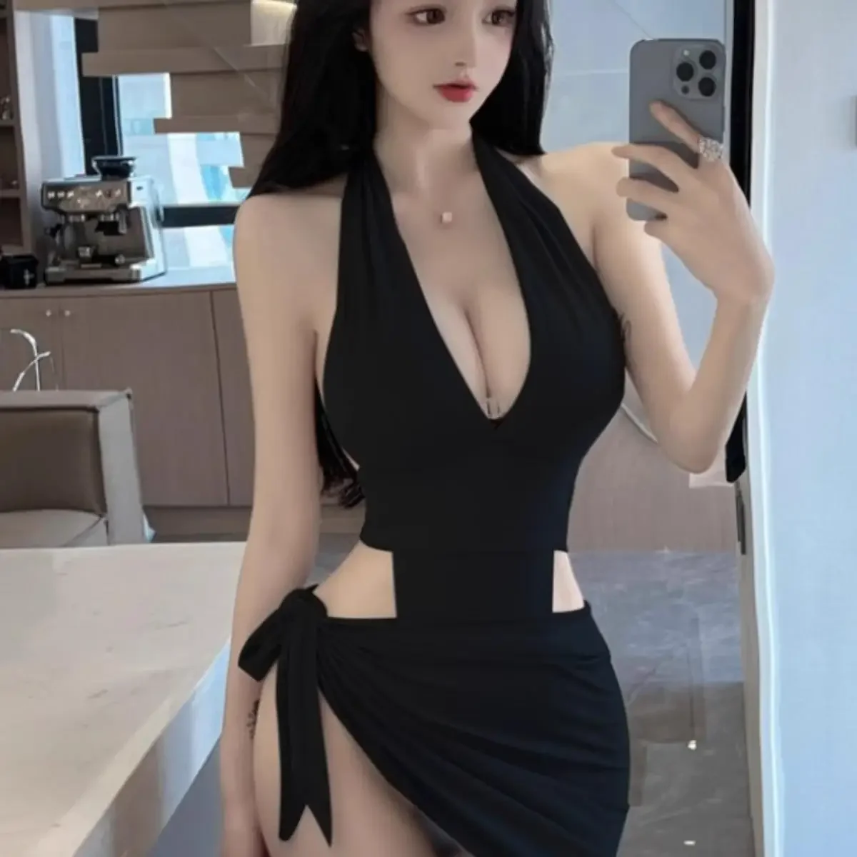 

Bla Silk Bodycon Dr Sexy ort Skirt Women's Ensemble Tight Fitting Polyester Fabric No Sve Autumn 2025 Collection