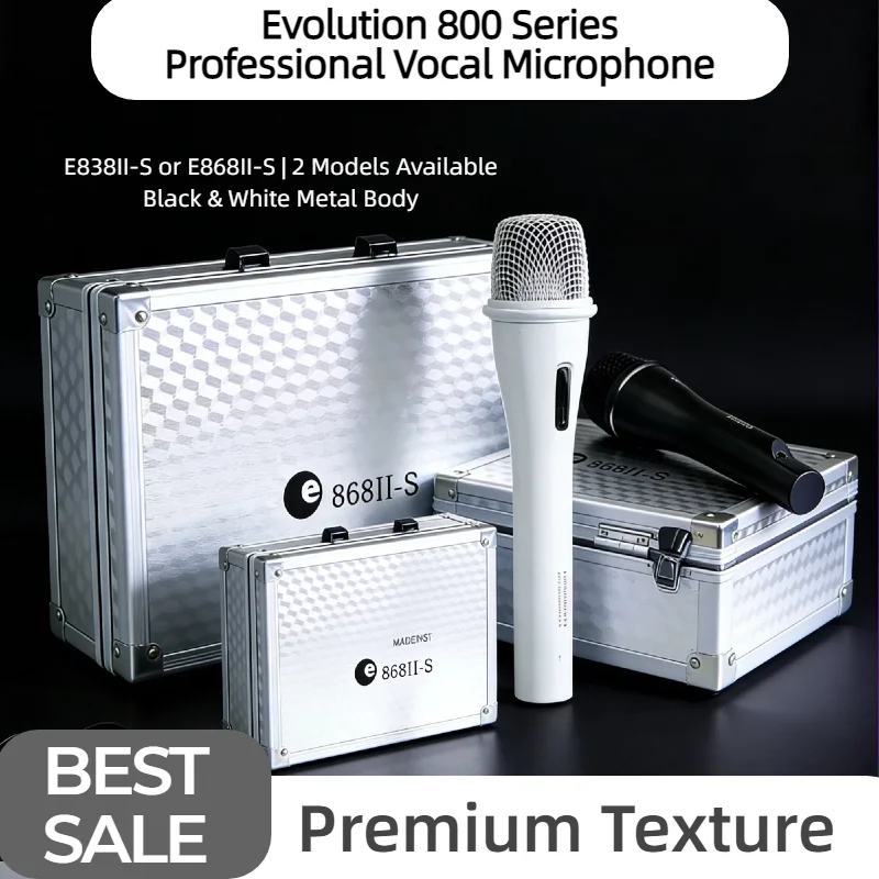 

Professional Wired Microphone E838II-S/E868II-S Dynamic Vocal Mic Durable Metal Body KTV Club Conference Live Broadcast Singing