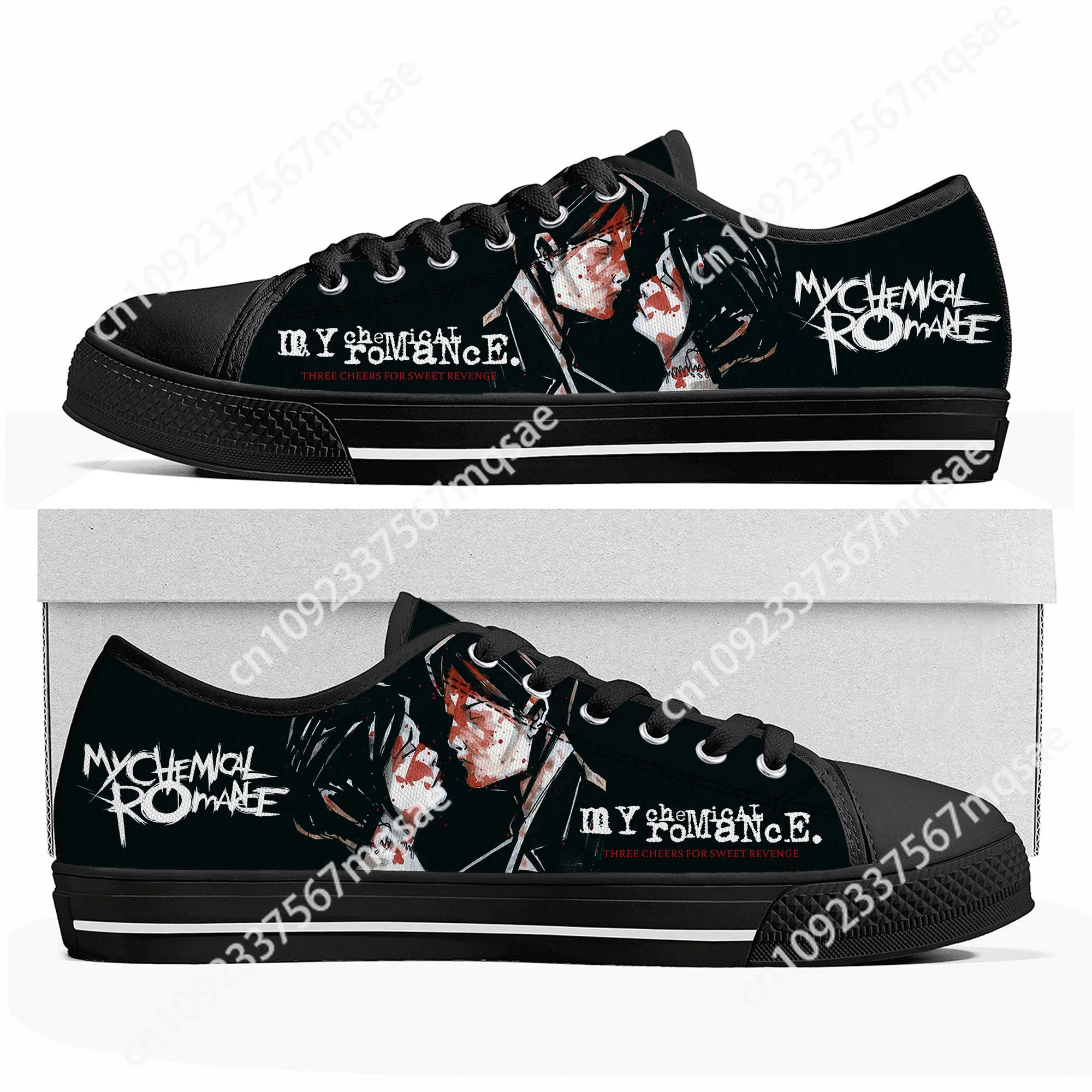 My Chemical Romance Rock Band Low Top High Quality Sneakers Mens Womens Teenager Canvas Sneaker Casual Couple Shoes Custom Shoe