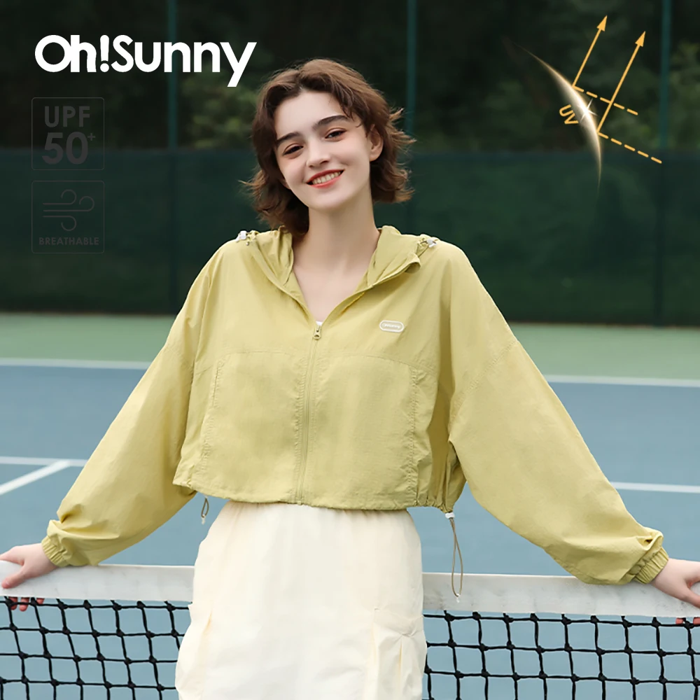 OhSunny Sports Jackets 2024 New Fashion Anti-UV High Waist Long Sleeve Loose Outwears Woman Summer Spring Sun Protection Coat