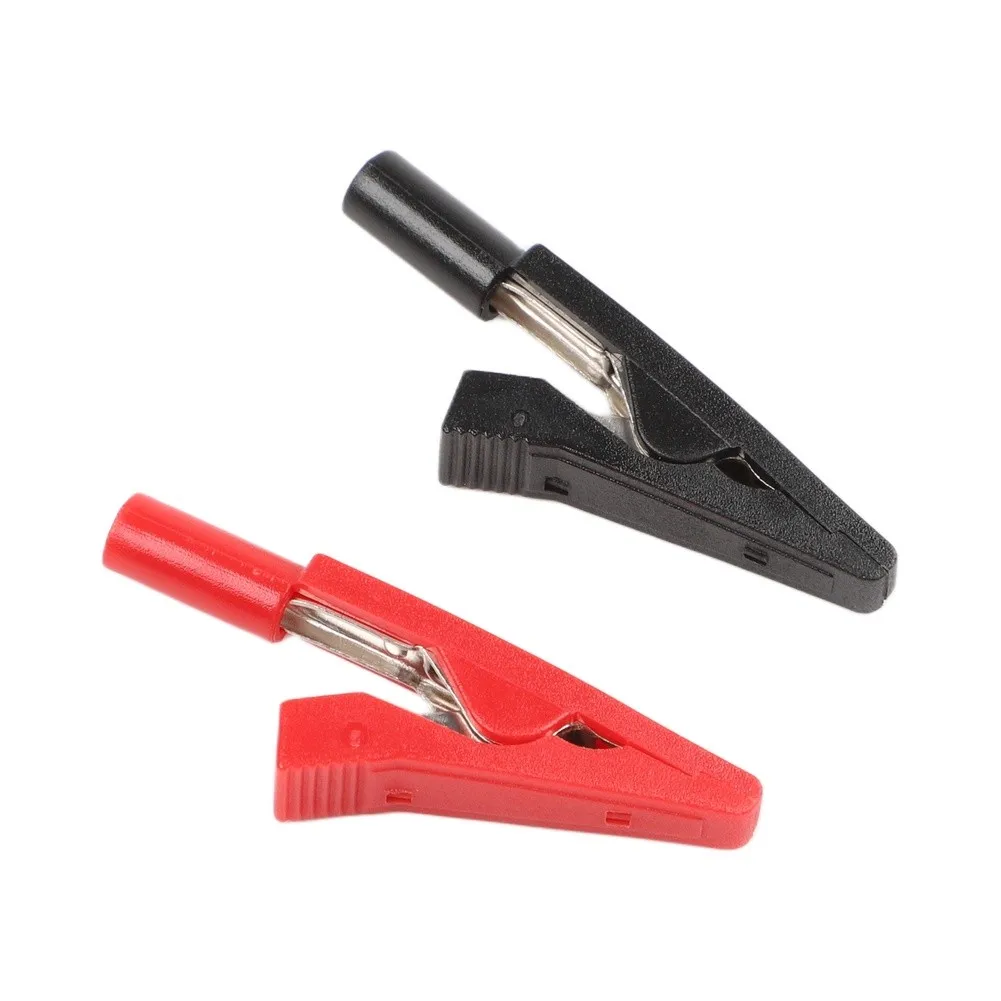 Testing 2mm Test Clip Nickel Plated Tip Red 2mm Banana Connector 10A Current Capacity For Alligator Clamp  Testing