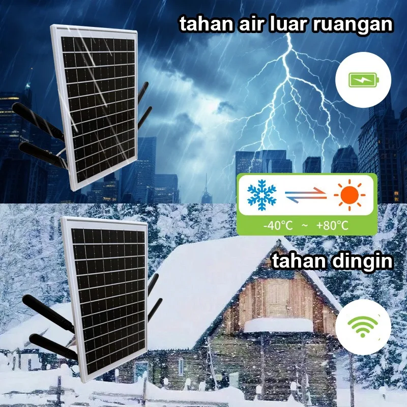 Outdoor Wireless Router Solar Panel Powered 4G LTE WiFi Router with SIM Card Slot 15W 25600mAh Waterproof 4G LTE Modem Router