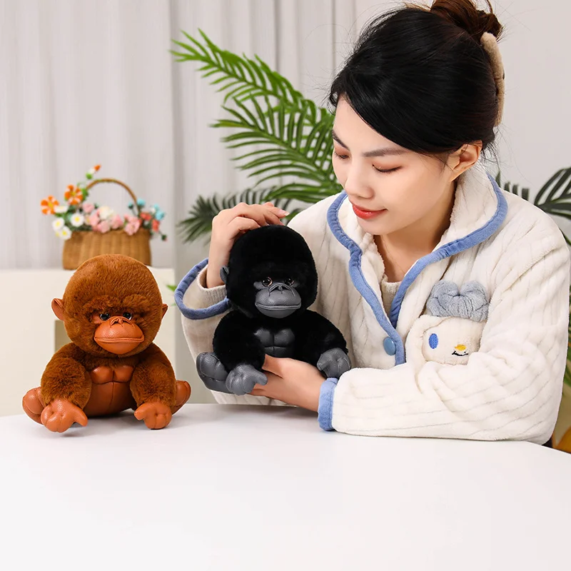 Simulation Monkey Orangutan Doll Super Soft Stuffed Animals Plush Toys Anime Cartoon Decor Boys Girls Birthday Xmas Gifts Pillow