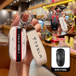 ABS Racing Style Car Remote Key Case Cover Protector Shell For Tesla Model 3 Model S Model M Model X Keyless Keyring Accessories