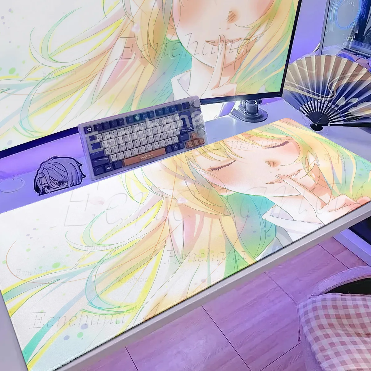 XXL Anime Your Lie in A-Apriles Mousepad Rubber Lock-Edge Non-Slip Tablemat Gamers Computer Keyboard Deskmat Office Accessories