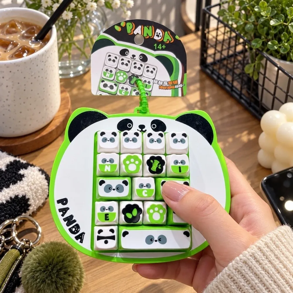 Cartoon 16 Keys Keyboard Keychain Panda Clicker Sound Keyboard Clicker Keychain Portable Creative Stress Relief Fidget