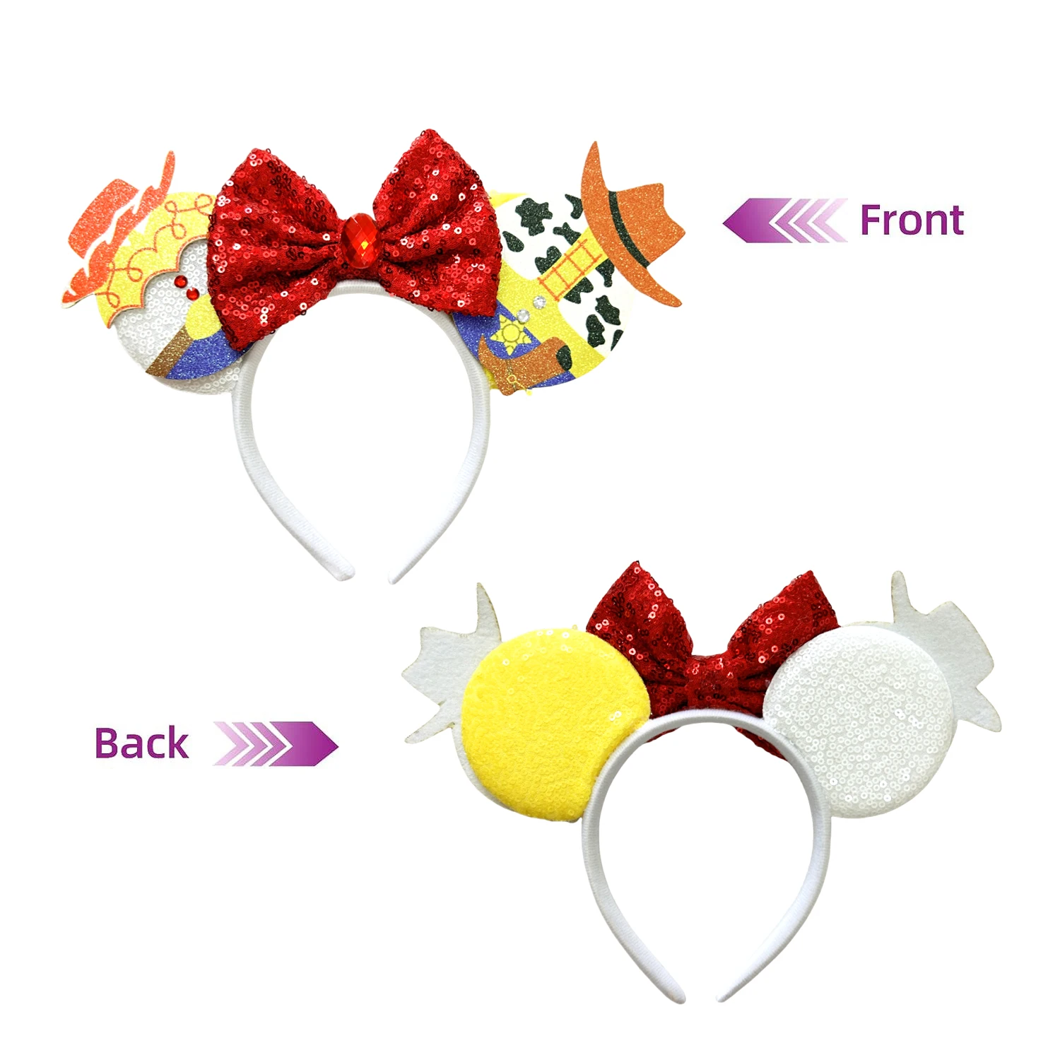 Birthday Girl Mickey Mouse Pixar Hair Accessories Women Woody Buzz Lightyear Headbands for Girls Disney Ears Alien Head band