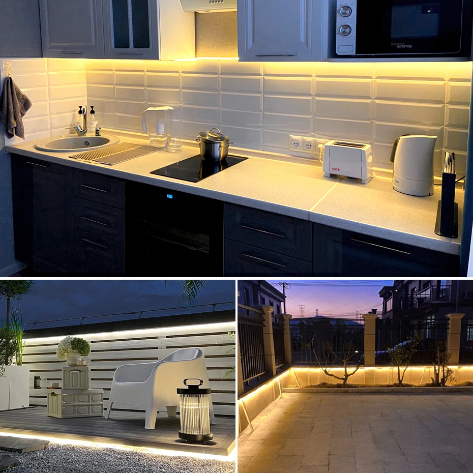 COB Strip Light 220V 288LEDs/M Remote/Bluetooth/Wifi Control Flexible Led Ribben IP65 Waterproof LED Strip Dimmable with Alexa