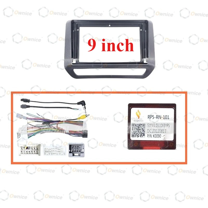 Ownice 9 Inch quadlock Car Android Radio Frame for Renault Triber 2021 2DIN Fascia Stereo Panel 16PIN Harness Wire Canbus Box