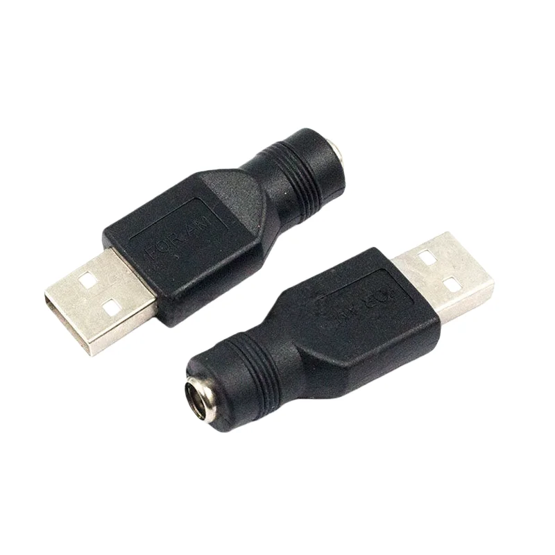 1-10pcs USB to DC5.5*2.1 Female Adapter Plug DC to USB Male Female Plug USB 2.0  to DC DC 5.5x2.1 Converter Connector
