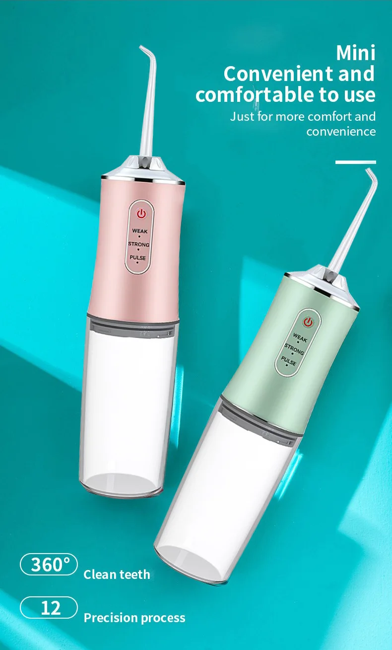 USB Portable Water Flosser 240ML Oral Irrigator with 4 Nozzles Dental Cleaning Jet Tool for Teeth Pick Mouth Oral Cleaning Agent