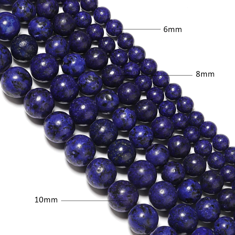 1 Strand Natural Stone Beads Lapis Lazuli Round Loose Beads For Jewelry Making DIY Bracelet Earrings Accessories 4/6/8/10/12mm