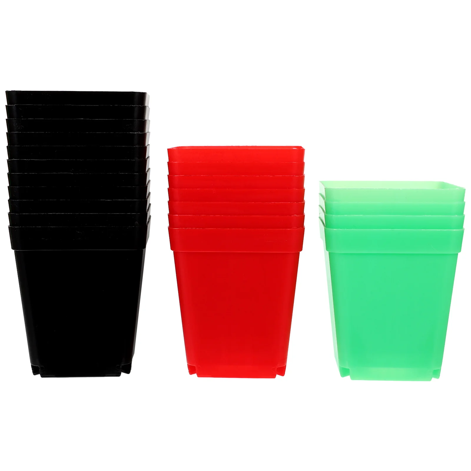 

120pcs Frosted Square Flower Pots Mini Desktop Planters Black Green Red 40 Each Plastic Succulent Cactus Bonsai for Office