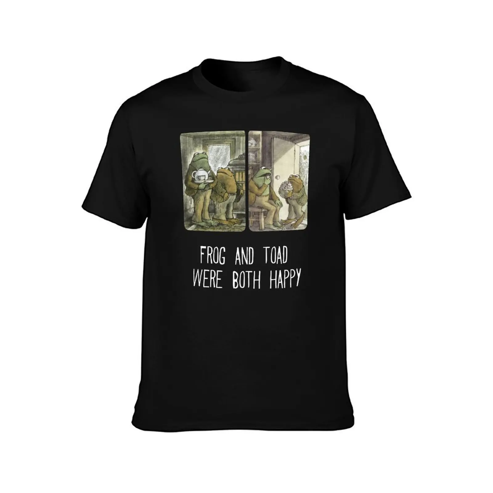 Frog and Toad Were Both Happy T-Shirt, Summer Casual Cotton Tee, Oversized Streetwear Tops, Vintage Graphic Print, 100% Cotton