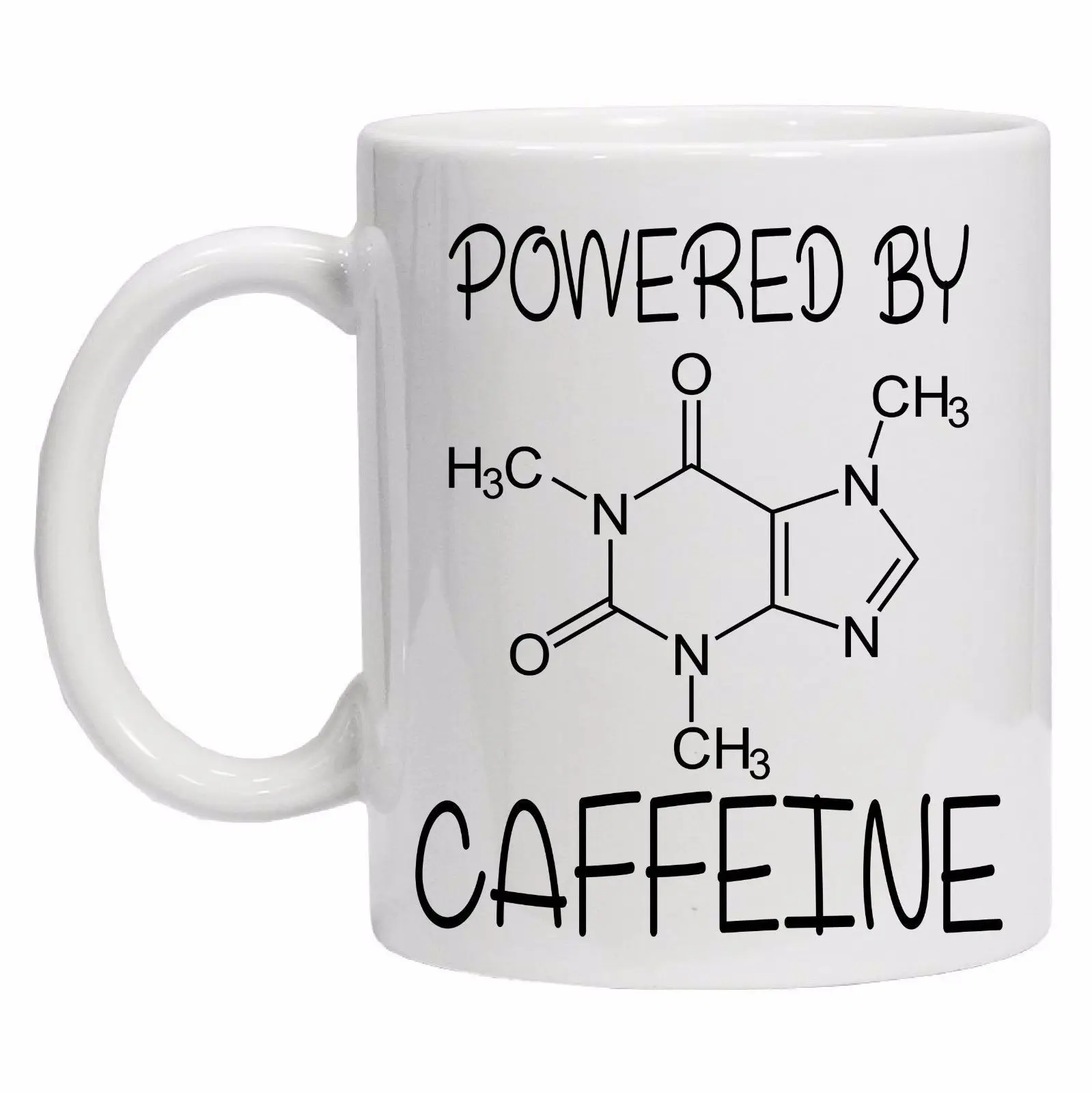 Powered By Caffeine mug Ceramic cup Coffee cup Custom logo cup