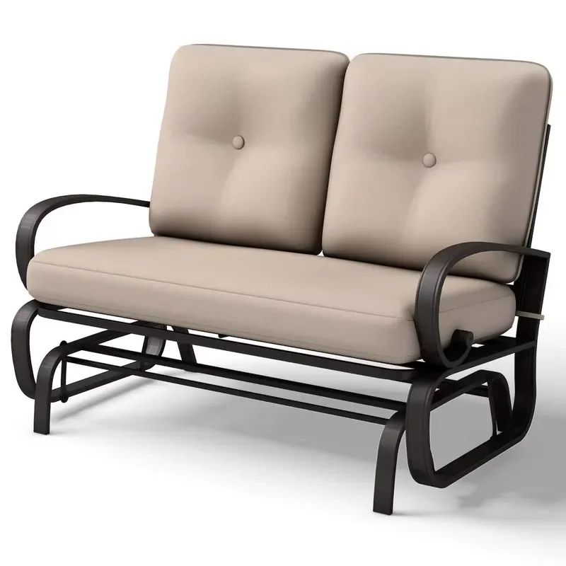 Outdoor Glider Rocker with Cushion - Terrace Garden Swing Rocking Chair