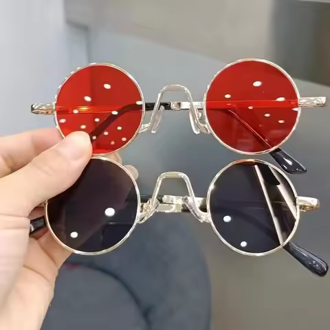 Retro Hip Hop Sunglasses Small Frame Round Women's Street Photography Mini Glasses Funny Sunglasses