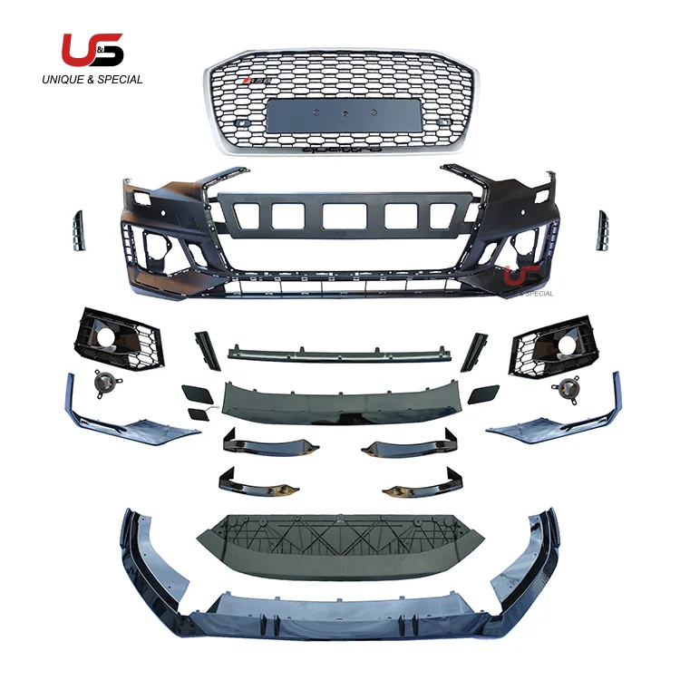 

Car Front Bumper Grille body kit for Audis A6 C8 upgrade to RS6 Special Design Front bumper with grille PP material 2019-2020