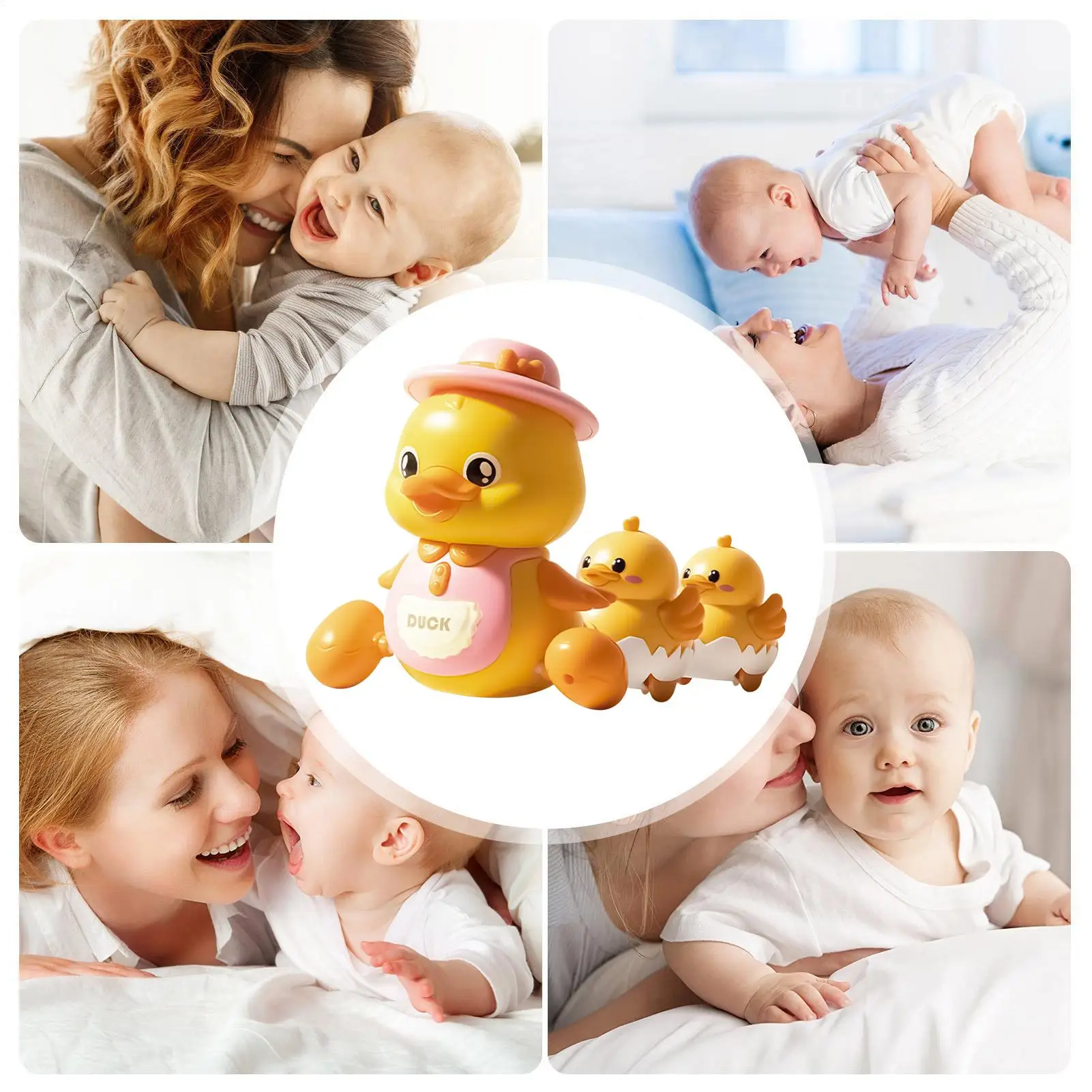Magnetisch kruipend eendmuziekmodel met licht Baby zintuiglijk speelgoedontwikkeling Cartoon peuter interactief Montessori-wandelspeelgoed