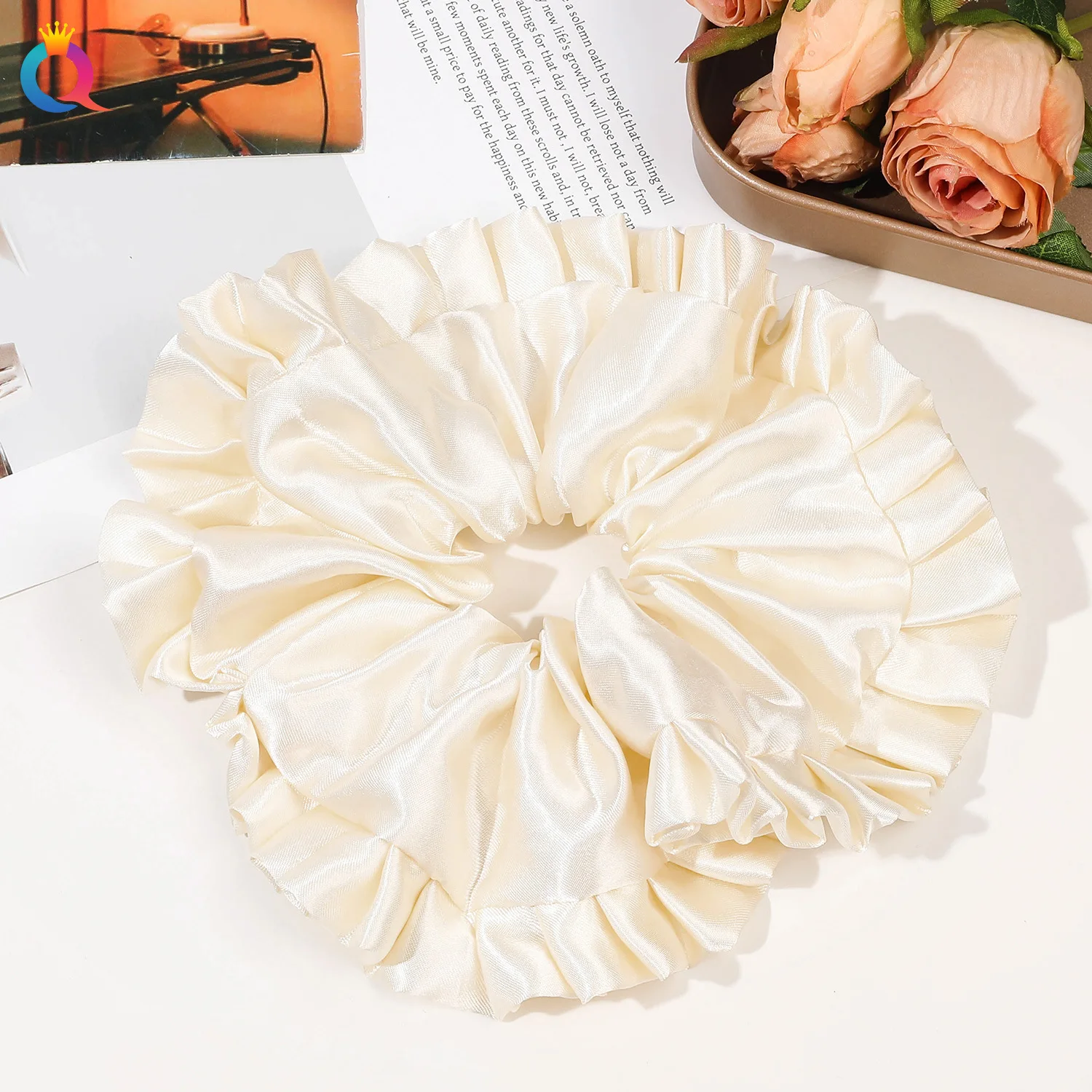 الحد الأدنى واسعة الساتان الدانتيل Scrunchies العلاقات الشعر للنساء الطازجة الحلو متعدد الألوان النسيج العصابات الشعر إكسسوارات الشعر الأنيقة