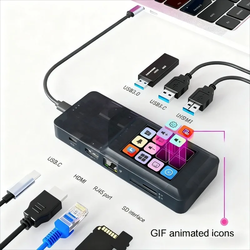 

Multi-Port Type-C Docking Station with HDMI, USB Hub for Laptops