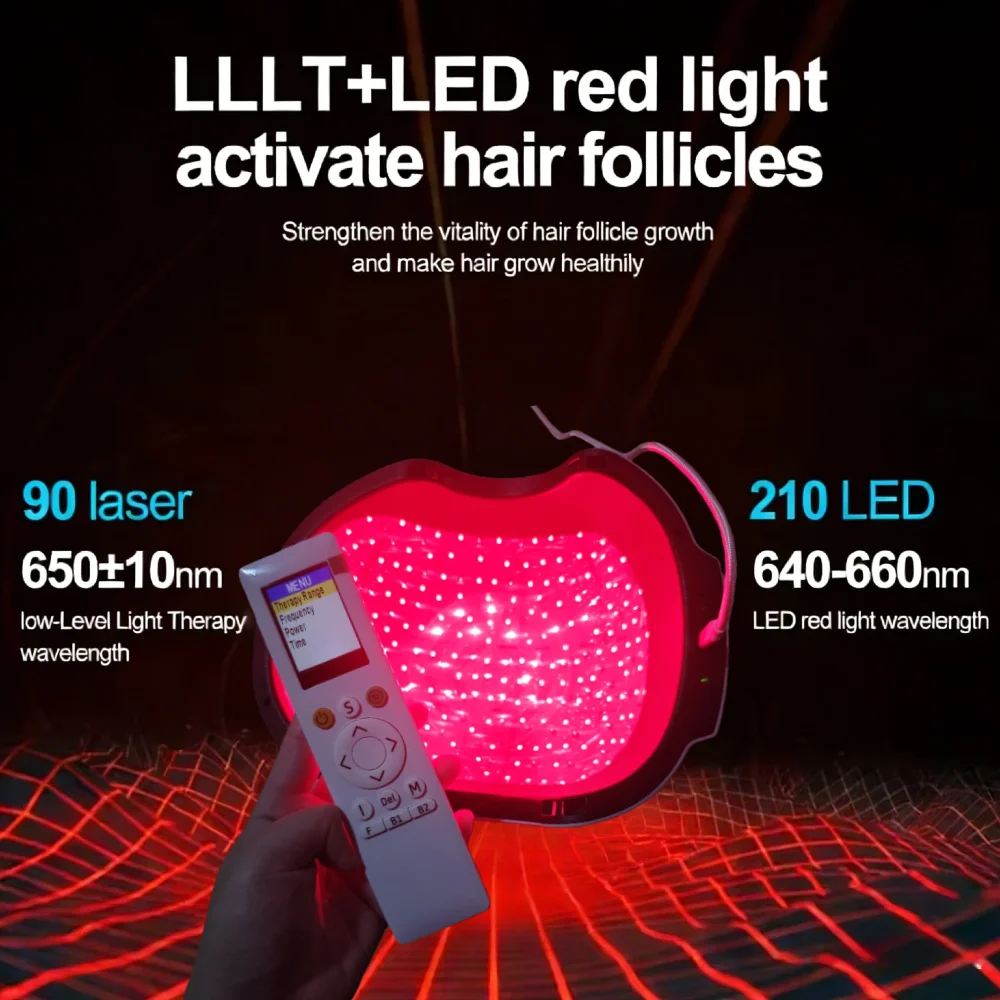 2026 Upgraded Laser Hair Helmet 300 Diodes, 6750mW High Power with 90 Lasers 210 LEDs, for Effective Anti-Hair Loss Treatment