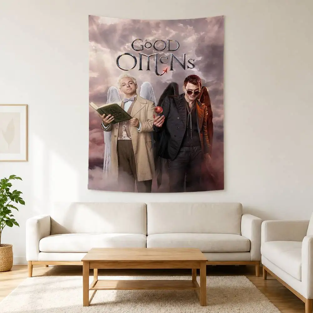 COOL good O-omens Flag Digital Printing Banner for Garage Wall Out Door Decoration Tapestry
