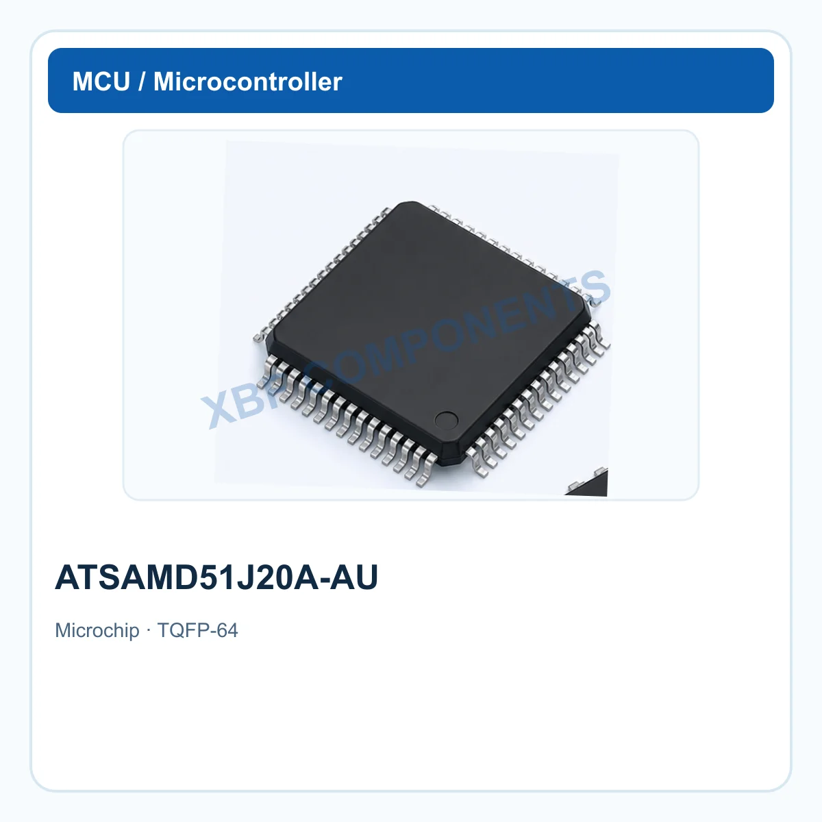 Microchip ATSAMD51J20A-AU Microcontroller IC ARM Cortex-M4F, 120 MHz, 1 MB Flash, 256 KB SRAM TQFP-64